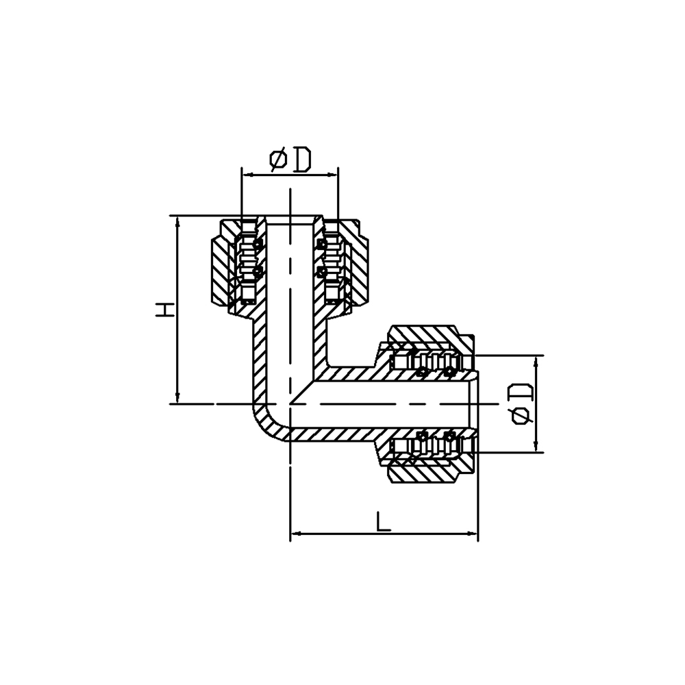 Coude à compression en laiton H823