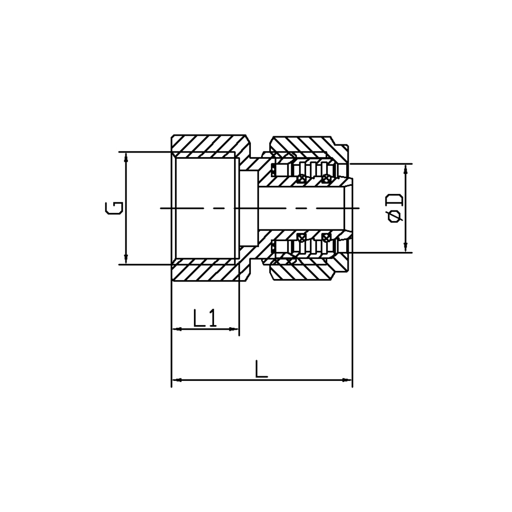 Raccord femelle droit H831